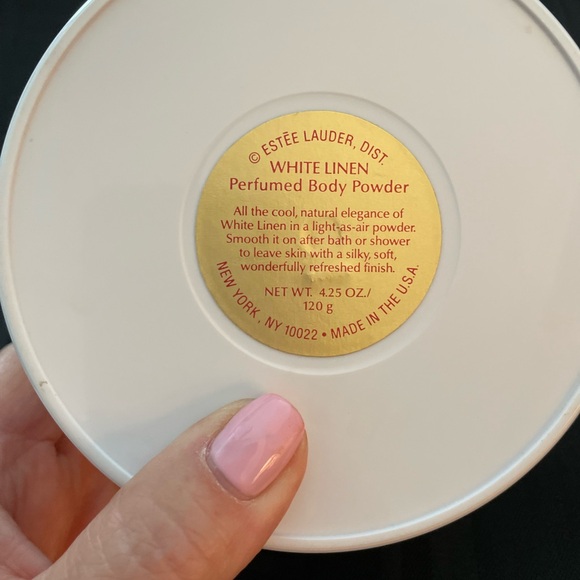 Vintage empty 1980’s Estée Lauder White Linen perfume body powder container. - Picture 2 of 5